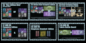 Three examples of the Pledge Level graphics and three examples of the Add On graphics. Here you get a glimpse of the Special Edition art. 